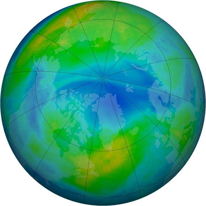 Arctic ozone map for 05 November 2002